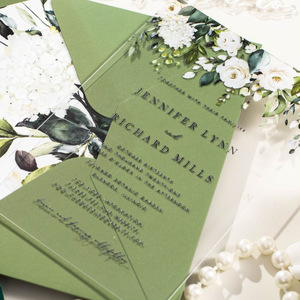 Invitations et cartes de luxe pour mariage, anniversaire et remise de diplôme, cartes cadeaux personnalisées écologiques en papier pour fêtes avec enveloppe - Product Image 2