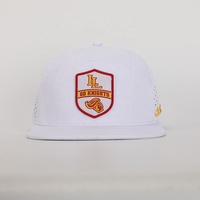 Chapeau OEM avec broderie personnalisée et écusson à bord plat, casquette 7 panneaux en polyester découpée au laser, vente en gros de Gorras du sport de haute qualité
