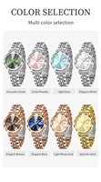 Reloj de Pulsera de Cuarzo para Mujer, con Cristal Mineral, Decoración de Cristal, Calendario, Reloj Femenino, Orologio Donna