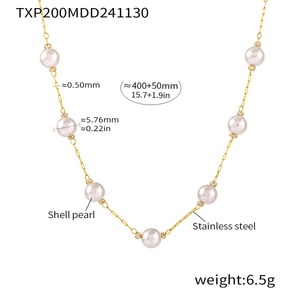 Nouveaux colliers minimalistes en perles d'eau douce naturelles pour femmes, bijoux de mode, collier délicat plaqué or 18 carats - Product Image 4