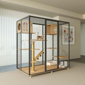 Legno massello in metallo Multi-storia gatto Villa Design animale gabbia per <span class=keywords><strong>animali</strong></span> mobili per gatti Pet mobili per <span class=keywords><strong>animali</strong></span> domestici cani ferro vivente - Product Image 3