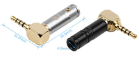 Fiche Casque Stéréo Mini Jack Audio 2,5mm Coudée 4 Pôles TRRS pour Câble de 4mm de Diamètre