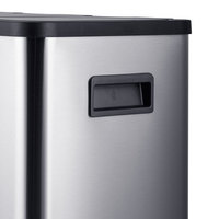 Poubelle de recyclage à 3 compartiments en acier inoxydable Grande poubelle à deux compartiments avec seau intérieur avec fermeture en douceur WBS174