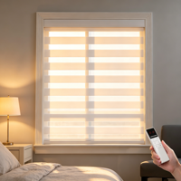 Stores Zébrés Motorisés Électriques Sur Mesure Jour/Nuit Double Couche Filtrant la Lumière Silencieux et Intelligents pour Maison, Hôtel, Bureau