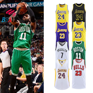Maillots de basket-ball <span class=keywords><strong>Boston</strong></span> <span class=keywords><strong>Celtics</strong></span> 11, Lakers 24 23, Brooklyn Nets 7, Bulls 23, uniformes de basket-ball unisexes en matériau PU, <span class=keywords><strong>maillot</strong></span> d'entraînement - Product Image 1