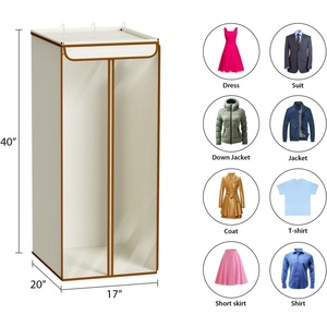 Sac de rangement pliable en tissu de 40 pouces avec fermeture éclair, housse de protection anti-poussière pour vêtements suspendus, organisateur de robes longues et manteaux pour placard - Product Image 5