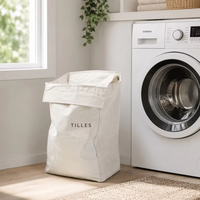 Sac à linge en toile de coton robuste et personnalisable, grande capacité, pliable, pour vêtements sales, idéal pour la maison et l'hôtel (vente en gros)