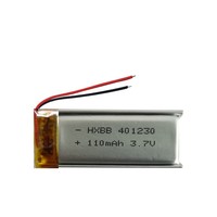 401230 3.7V 110mAh 2 Kabel Baterai Li-Ion untuk TWS Earphone Earbuds Headset MP3 Speaker L0110