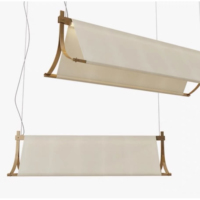 Lustre LED rectangulaire en fer et tissu, style rétro chinois antique, pour la maison, le restaurant, la cuisine, la salle de thé, le salon