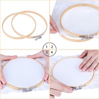 Accessoires de broderie en bois de bambou réglable outil cercle point de croix cadre cerceau