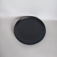 Ensemble de vaisselle en céramique écologique de 9 pouces avec motif de fruits, durable, réutilisable, assiettes à steak noires, bols, passe au lave-vaisselle