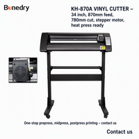 Hittepers KH-870A Vinyl Snijplotter 34 Inch Handmatige Contour Optische Sensor 870mm Voeding 780mm Snijden Signmaster voor Sticker Decal