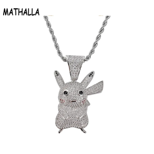 BES alta calidad personaje de dibujos animados cobre circón colgante personalidad conjunto circón hip Hop hiphop con collar de cadena de cuerda - Product Image 6