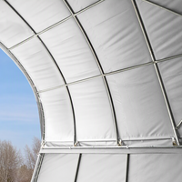 Carpa Contenedor 8x6x3m con Techo Arqueado, Montaje Rápido, Almacén Portátil con Lona de PVC, Certificación CE