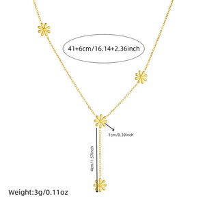 Stainless Steel Gold Plated Daisy Chain <b>Set</b> Necklace And <b>Bracelet</b> For Women Fashion Jewelry <b>Set</b> - Product Image 4
