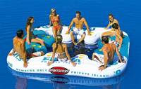 Usine de vente en gros, île flottante gonflable pour 8 personnes, glacière pour piscine de lac Tropical, rivière, radeau de natation, salon flottant