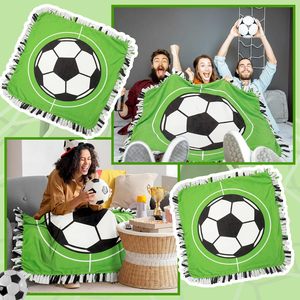 Mantas <span class=keywords><strong>de</strong></span> felpa para fútbol <span class=keywords><strong>de</strong></span> 57 x 57 pulgadas, sublimación <span class=keywords><strong>de</strong></span> fábrica, 2 piezas/1 juego, DIY sin costuras, con diseño <span class=keywords><strong>de</strong></span> nudo <span class=keywords><strong>de</strong></span> lazo - Product Image 6