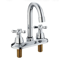 Robinet de lavabo en laiton à double poignée, mitigeur eau chaude et froide, 4 pouces, pour l'Amérique du Sud