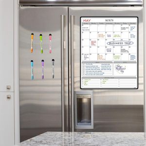 Ensemble d'aimants de réfrigérateur pour planificateur mensuel personnalisable avec marqueurs effaçables à sec et calendrier <span class=keywords><strong>magnétique</strong></span> effaçable à sec pour la planification des <span class=keywords><strong>repas</strong></span> - Product Image 5