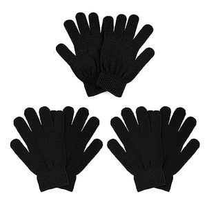 Gants tricotés unis résistants au froid, coupe-vent et antidérapants, compatibles écran tactile, détection au doigt, en acrylique/coton, pour la vente en gros - Product Image 1