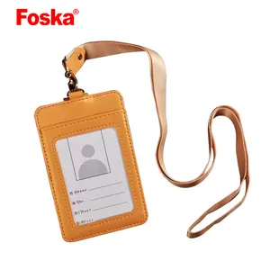 Foska Office High Lever PU crédit multiple entreprise porte-carte d'identité nom Badge porte-emploi avec poche et serrure