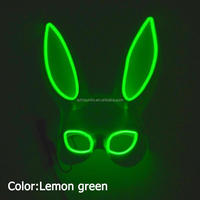 Masque de carnaval lumineux en PVC en gros, masque de mascarade LED avec fil EL, pour Halloween, boîte de nuit, cosplay intégral noir pour femme