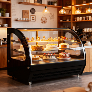 Tùy chỉnh bánh tủ lạnh hiển thị chuyên nghiệp lạnh bánh Showcase với LED chiếu sáng cho đám cưới và bánh sinh nhật hiển thị - Product Image 1