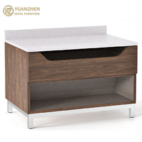 Juego de Muebles Modernos para Dormitorio de Hotel/Apartamento Comercial: Cama de Madera Sólida con Cabecera y Mesita de Noche, Muebles Duraderos para Contratos