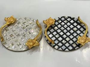 Plateau de service en nacre de qualité supérieure avec incrustation de coquillages naturels à prix abordable, plateau en nacre au look luxueux - Product Image 6
