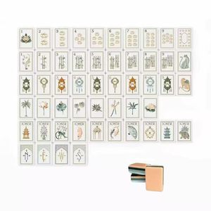 Hand-painted 4-layer American mahjong carved from mother-of-pearl, ideal for family gatherings and <b>entertainment</b> OMM NMJL AMJA - Product Image 2