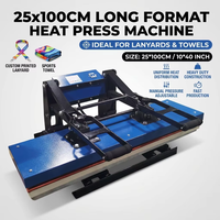 Presse à chaud manuelle industrielle AIBA, nouvelle machine d'impression par sublimation 25x100cm tout-en-un pour rubans et vêtements, vente en gros