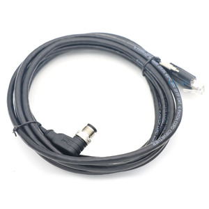 ขั้วต่ออุตสาหกรรม M12 แบบ A-coded 8 พิน ตัวเมีย พร้อมช่องเสียบแบบงอและสายเคเบิล PVC 3M สำหรับโมดูล I/<span class=keywords><strong>O</strong></span> - Product Image 1
