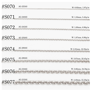 Nakagawa Corporation Japonés AG925 K18 K14 K10 Pt Martillado Twist Collar de cadena de moda - Product Image 1