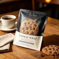 Sachets d'emballage personnalisés pour biscuits de boulangerie, scellés sur trois côtés, pochettes plates individuelles pour biscuits, sachets transparents en plastique thermoscellables pour beignets
