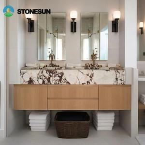 Мраморная раковина StoneSun Calacatta Viola для ванной комнаты, настенная, прямоугольная, для декора туалетной комнаты - Product Image 5