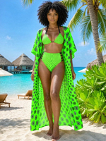 2027 OEM Personnalisé Ensemble de bikini 3 pièces imprimé ajouré pour le lundi du carnaval, Vente en gros, Maillot de bain Miami Caraïbes Jouvert pour Femme