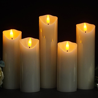 Bougie LED sans flamme en cire de paraffine, réaliste, télécommandée, en forme de pilier, avec mèche durable et économe en énergie, pour la maison et Halloween