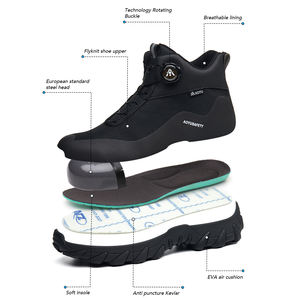 2025 אוem נעלי בטיחות יוניסקס שחור קל לנשימה מפלדת מנופדת חתוך מגפי חורף זמש בד פרווה - Product Image 4