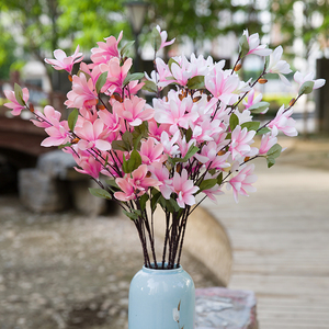 Chất Lượng Cao 90Cm Nhân Tạo Hoa Lan Hoa Mộc Lan 11 Đầu Lụa Mộc Lan Hoa Nhân Tạo Màu Đỏ Phong Lan - Product Image 5