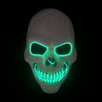 Masque de tête de mort lumineux LED personnalisé en PP pour fête d'Halloween, imprimé en typographie
