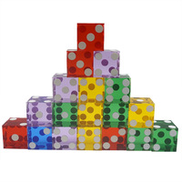 Dés en acrylique blanc personnalisé de 10mm dés à pois noirs carrés D6 face avec coin droit pour jeux de société de cartes de casino