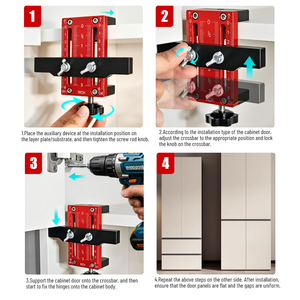 Customizable Industrial Aluminum Alloy Punch Locator Cabinet <strong>Drill</strong> <strong>Guide</strong> Adjustable 0-6cm Range for Drawer Pulls Knobs - Product Image 3