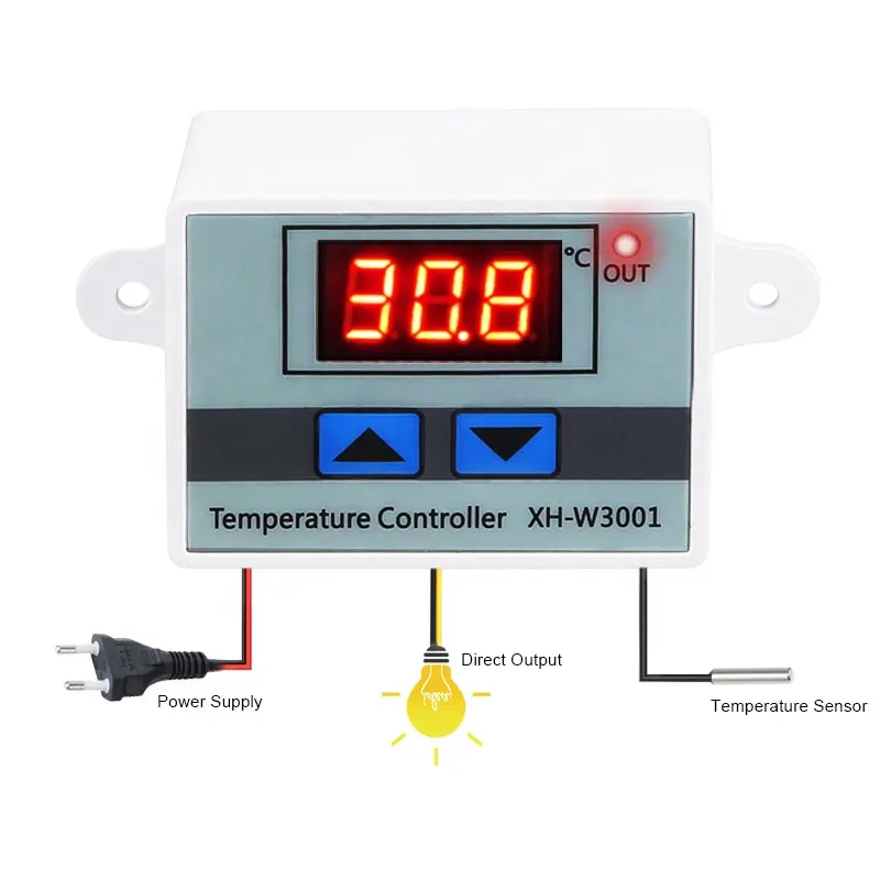 Contrôleur de température de haute qualité XH-W3001 thermostat numérique interrupteur de température capteur NTC 10A 12V 24V 110V 220V