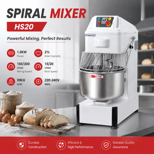 Mezcladora de Harina de Alta Resistencia de 20 l y 30 kg, Amasadora de Harina Vertical en Espiral, Máquina para Amasar Masa para Panadería - Product Image 2