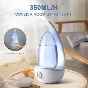 Humidificateur ultrasonique en tissu doux avec revêtement imperméable de 2000 ml, lampe de nuit, aromathérapie pour la maison, l'hôtel, la voiture, l'extérieur - Product Image 6