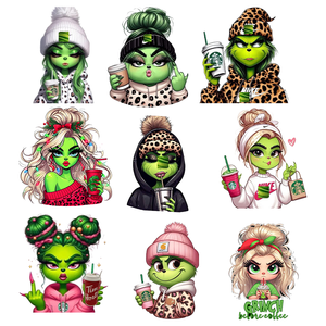 Customization <strong>Grinch</strong> Design DTF Transfers Wholesale PET Heat Press Patches Printable Vinyl Iron Printing <strong>Clothes</strong> Sticker - Product Image 3