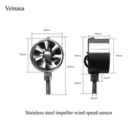 Veinasa XS-IWS01 RS485 Capteur de vitesse du vent miniature à impulsion, haute précision, résolution 0,1 m/s, anémomètre, testeur de volume d'air
