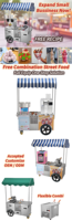Chariot de vente ambulante italien d'occasion pour glaces rasées, gelato, crème glacée rasée, machine à bingsu, avec roues, en vente