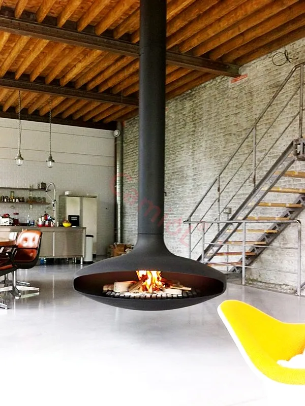 modern electric ethanol ceiling fireplace outdoor hanging fireplace wood decorative suspended fireplace stove