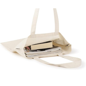 Bolsa de lona de algodón orgánico con asa de compras para regalo de playa personalizada, bolsa de sublimación en blanco con logotipo impreso personalizado - Product Image 2